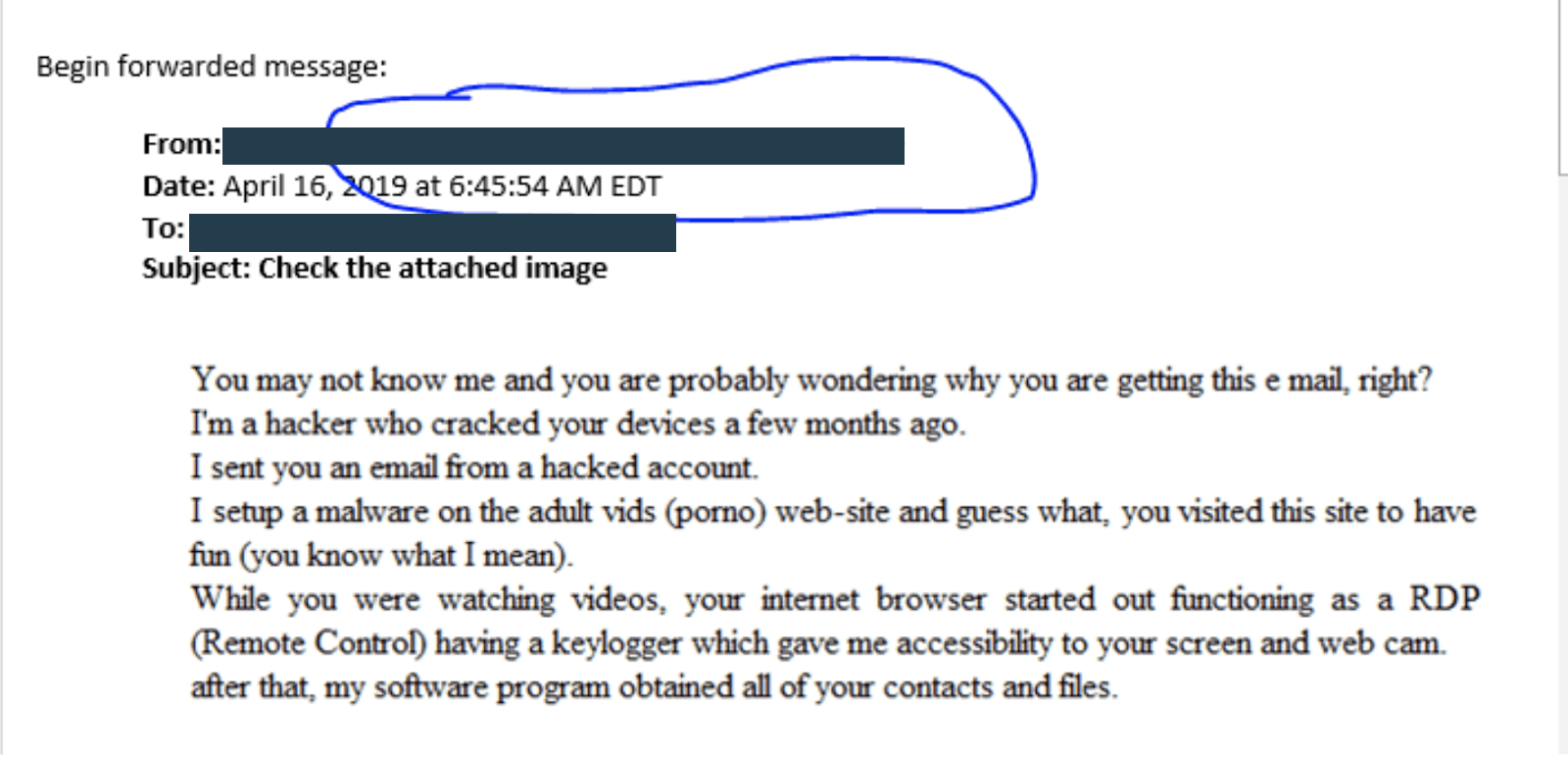 Email Fraud Example